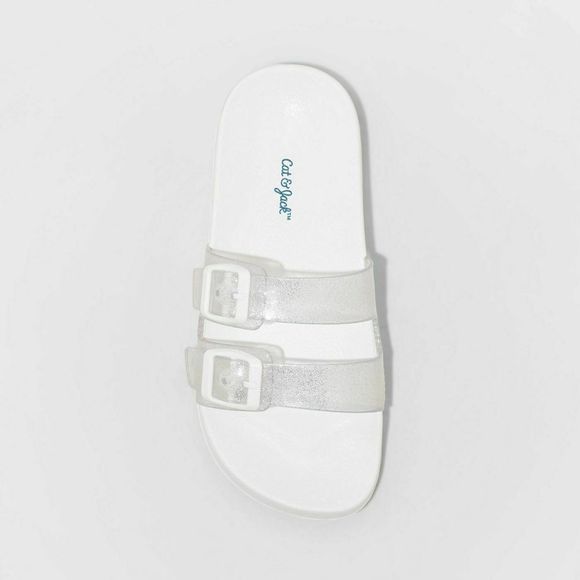 Cat & Jack Marlo Blown EVA Footbed Sandals White 1 - Picture 3 of 4
